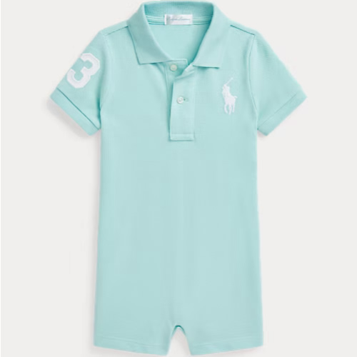 Ralph Lauren Big Pony Cotton Mesh Polo Shortall - 9 months