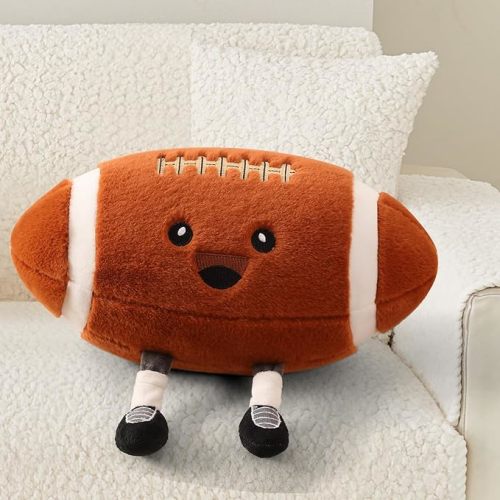 Football Plush Pillow - Soft Rugby Sports Pillow Plush Football Stuffed Animal, Fun Football Gift for Teens & Sports Fans, Cool Room Decor