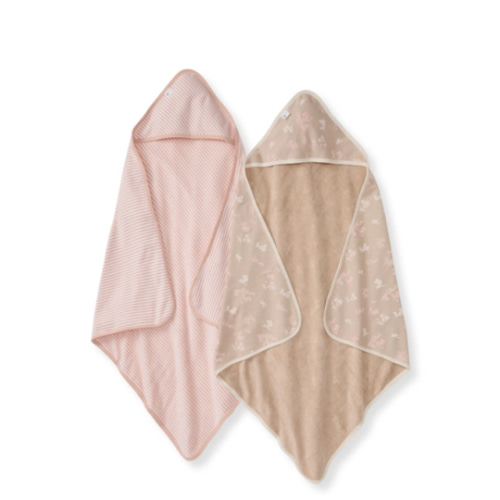 Whimsical Floral Organic Knit Terry Towels Set of 2