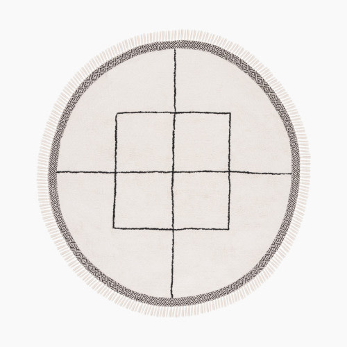 Safavieh Easy Care Diamonds Area Rug - Ivory/Black, 6' X 6' Round