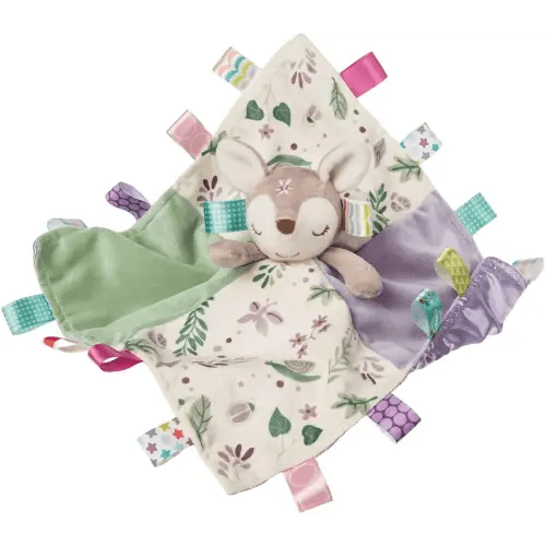 Taggies Soothing Sensory Stuffed Animal Security Blanket, Flora Fawn, 13 x 13-Inches