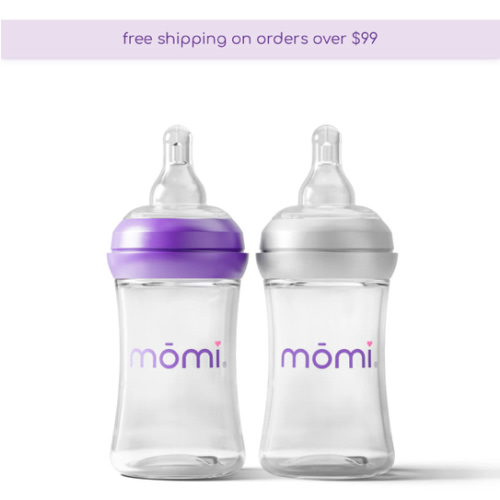 mōmi breast-like bottle sets, 4oz glass