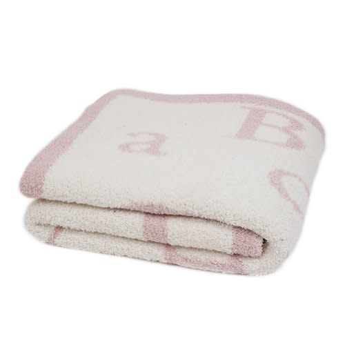 Barefoot Dreams Unisex CozyChic® ABC Blanket Dusty Rose/Cream Baby