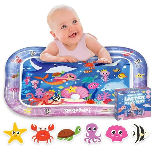 Water Tummy Time Mat - Large Sensory Baby Water Mat for Tummy Time & Motor Development - Leak-Proof, Durable Play Mat for Babies 3 Months+ - Infant Water Play Mat for Baby Boys & Girls
