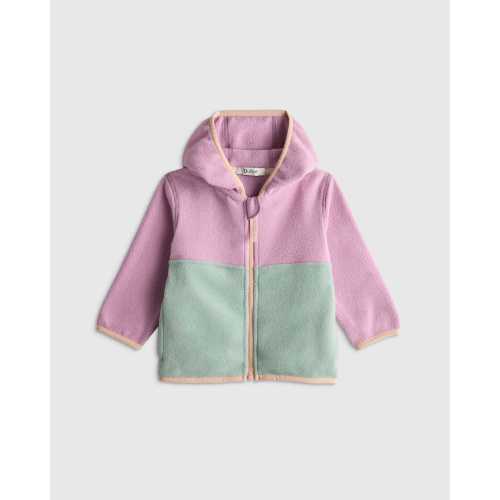 Kids Microfleece Cozy Jacket - Baby in Lavender/Aqua