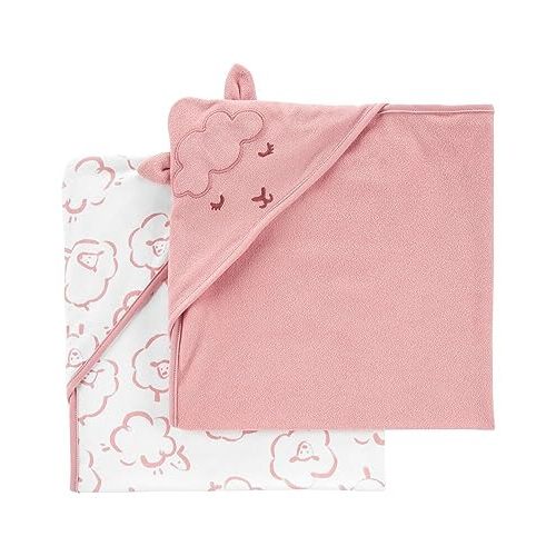 Carter's Baby Hooded Towel (2-pk Pink/White)