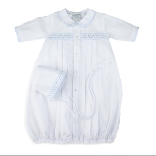 Boys Dot Embroidered Take Me Home Gown with Hat I Feltman Brothers