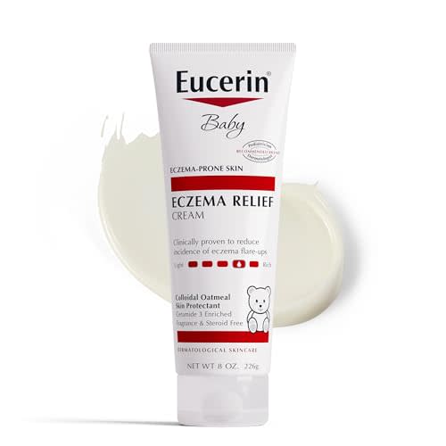 Eucerin Baby Eczema Relief Body Cream, Fragrance Free Baby Eczema Cream with Colloidal Oatmeal, Ceramide-3 and Licorice Root Extract, 8 Oz Tube
