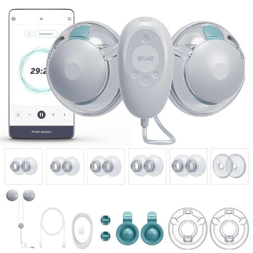 Elvie Stride 2 Hospital-Grade, App-Controlled Double Breast Pump - Hands-Free, Wearable, Ultra-Quiet & Electric with 10-Settings & Rechargeable