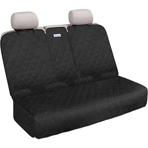 Back Seat Cover - 900D Oxford Waterproof Car Seat Protector, Fits Cars/SUVs/Trucks, Split Bench, Non-Slip, Dog/Kid Proof, Easy Clean(Black)