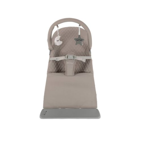 Nuby Baby Bouncer With Toy Bar, Vibrates And Plays Music - Gray