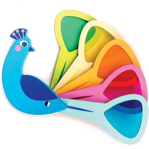 Tender Leaf Toys - Peacock Colors - Wooden Colors Learning Toys for Toddlers, Kids, Pre-School Children Activity Game - Gifts, Animal Toy - Early Learning, Play Set with Acrylic Window - Age 18M+