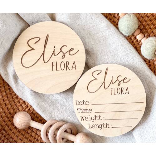 Birth Announcement Sign for Hospital Girl, Personalized Twin Baby Birth Announcement Sign, Double Sided Wood Birth Stat Sign, Photo Prop
