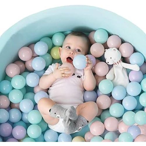 TRENDBOX Ball Pit Balls 100 - Macaron Colors Pit Balls Non-Toxic Free BPA Soft Plastic Balls for Ball Pit Play Tent Baby Playhouse Pool Birthday Party Decoration