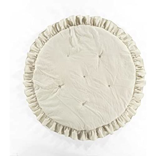 Lush Decor Baby Round Ruffle Play Mat, 36" Diameter, Neutral
