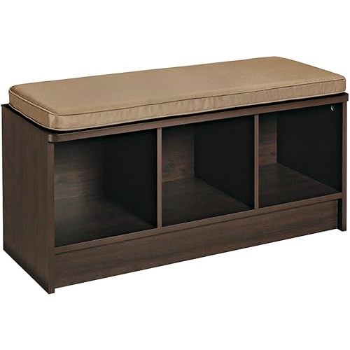 ClosetMaid 1570 Cubeicals 3-Cube Storage Bench, 14.01"D x 35.27"W x 18.5"H, Espresso