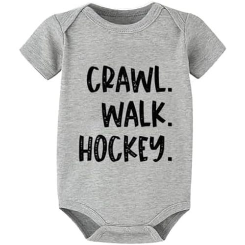 Crawl Walk Hockey Going Home Outfit Baby Boy Short Sleeve Baby Girl White Outfit White Baby Boy Rompers 12 Months
