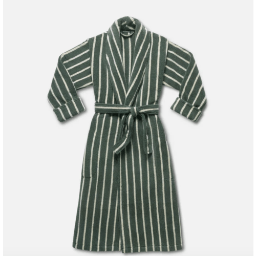 Bathrobe - Striped Botanical Green, Size Medium