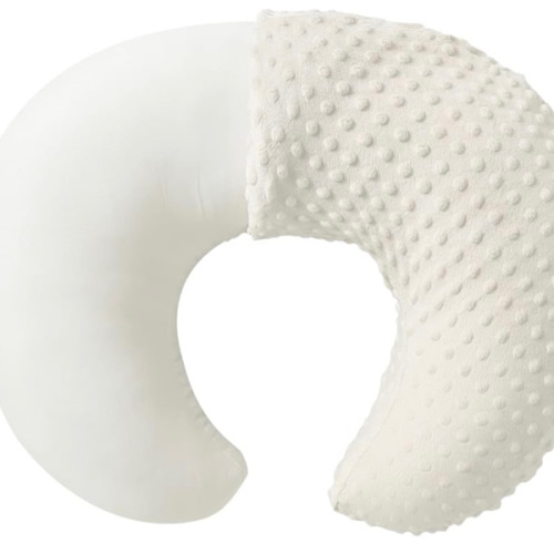 Nursing Pillow and Positioner with Cover for Breastfeeding and Bottle Feeding, Propping Baby, Tummy Time, Baby Sitting Support, Awake-Time Support (Beige, 22" x 17.7" x 5.9")