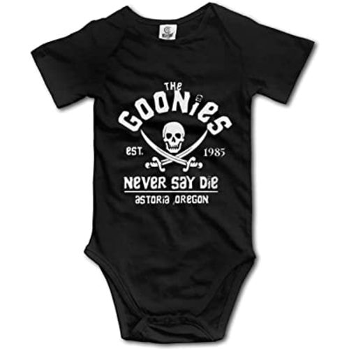 Baby Onesie Goonies Never Say Die Newborn Jumpsuit Short Sleeve Unisex Bodysuit Black