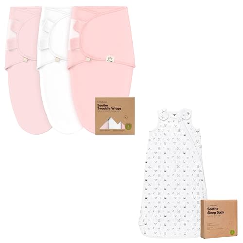KeaBabies 3-Pack Organic Baby Swaddle Sleep Sacks and Baby Sleep Sack 6-12/12-18 Months - Newborn Swaddle Sack - Ergonomic Baby Swaddles 0-3 Months - Organic Cotton Wearable Blanket Swaddle Sack