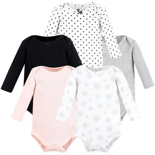 Hudson Baby Unisex Baby Thermal Long Sleeve Bodysuits, Snowflake
