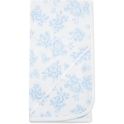 Little Me Blankets for Baby Girls' Swaddling Receiving Blanket, Blue Roses, 30 x 27 Inches