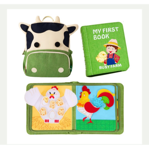 My First Book Busy Farm – Montessori Fabric Busy Book