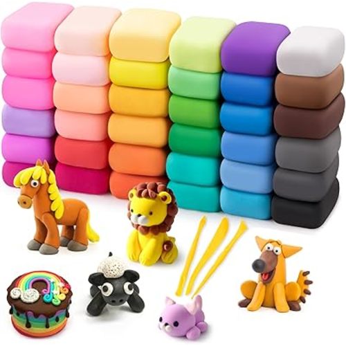 Air Dry Clay 36 Colors, Modeling Clay for Kids, DIY Molding Magic Clay, Toy Gifts for Age 3+ Years Old Boys Girls Kids