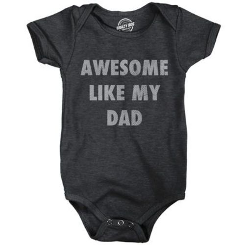 Awesome Like My Dad Baby Bodysuit Funny Sarcastic Fathers Lovers Graphic Novelty Tee For Infants - Crazy Dog Baby Bodysuit Black Newborn