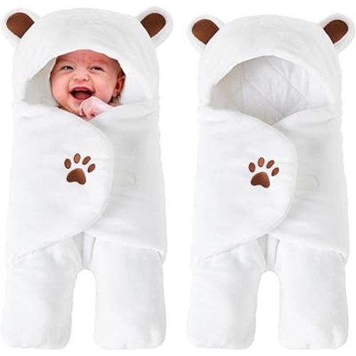 Lilian&Gema Swaddles for Newborns, Baby Swaddle Blanket for Newborn 0-4 Months, Cute Bear Swaddle Wrap for Baby Boys Girls, Plush Receiving Blankets for Newborn Registry