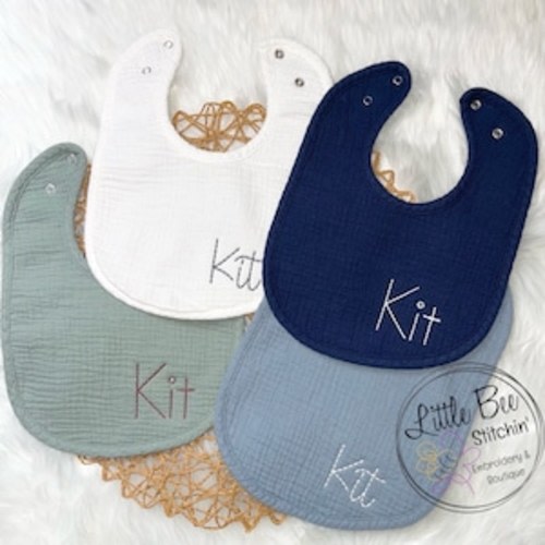 Three Monogrammed Bibs