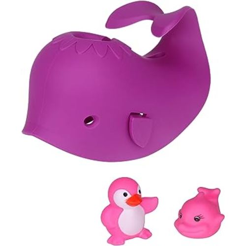 Bath Spout Cover, Faucet Cover Baby Bathroom Tub Faucet Cover Protector for Kids, Bathtub Spout Cover for Baby Kids Toddlers Protection Accessories Baby Safety Bath Silicone Toys Whale Purple