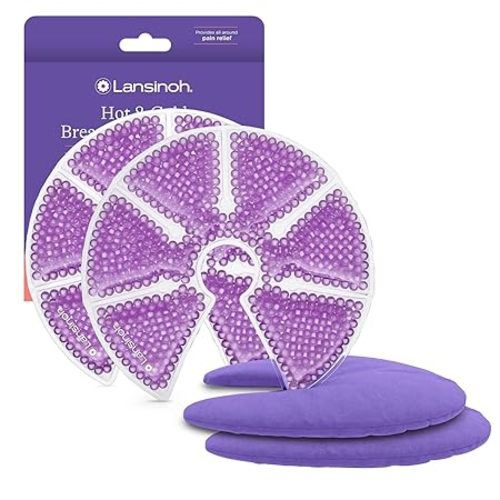 Lansinoh Breast Therapy Packs with Covers – Hot & Cold Breast Pads for Breastfeeding & Pumping Relief, Engorgement, Mastitis & Nipple Pain, Postpartum Essentials, 2 Pack
