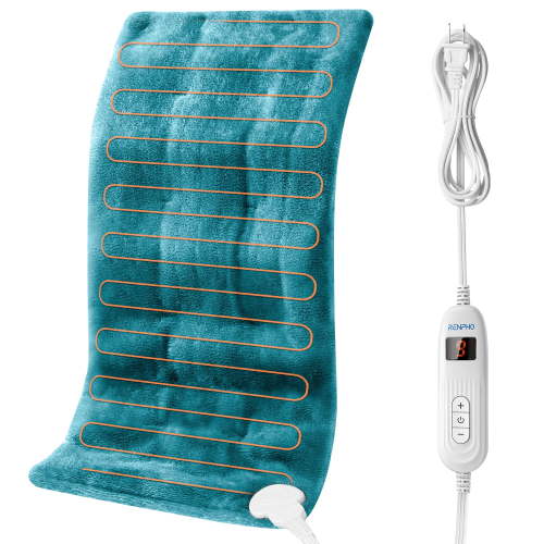 RENPHO Heating Pad, 10 Heat Settings, Auto Shut-Off Feature, FSA HSA Eligible, 12"x24", Blue