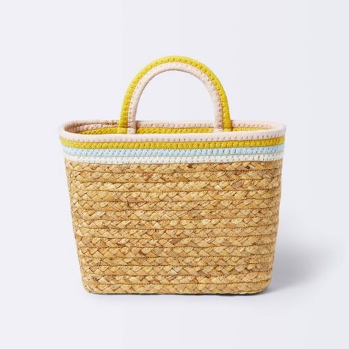 Wall Hanging Natural Woven Basket with Coiled Rope Handle - Cloud Island™