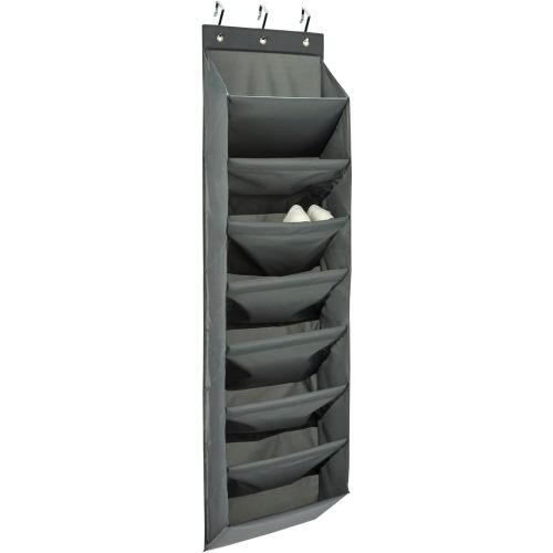 Amazon Basics Over the Door Shoe Organizer with 8 Tiers, Large, Charcoal