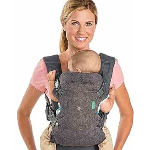 Infantino Flip Advanced 4-in-1 Carrier - Ergonomic, convertible, face-in and face-out front and back carry for newborns and older babies 8-32 lbs