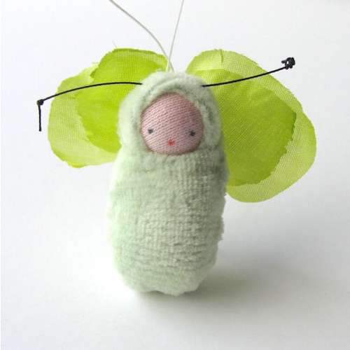 Fairie baby pale green ornament butterfly child fairy baby shower FBG1