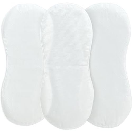 Changing Pad Liner, Fits in Peanut Shaped Changing Pads, Super Soft Peanut Changer Liners are Warm On a Baby's Back, Thicker Waterproof Pads are Machine Washable - 3 Pack