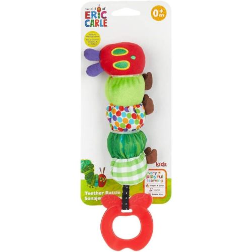 Teether Rattle, World of Eric Carle The Very Hungry Caterpillar Teething Toy for Babies, Multi