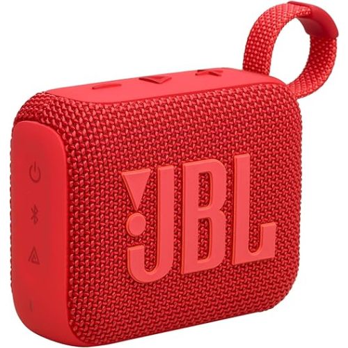 JBL Go 4 - Ultra-Portable, Waterproof and Dustproof Bluetooth Speaker, Big JBL Pro Sound with Punchy bass, 7-Hour Built-in Battery, Made in Part with Recycled Materials (Red)