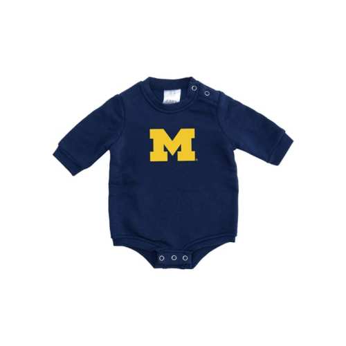 Baby NAVY Michigan Wolverines Primary Logo LS One Piece