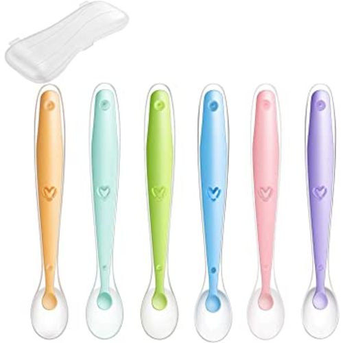  6 Pack Baby Spoons, Shorter Length for Self Feeding, First  Stage Spoons, Food Grade Silicone, 6+ Months, Baby Training Spoons Infant  Spoons, Dishwasher Safe & Boil-proof : Baby