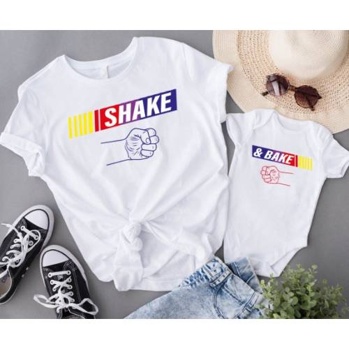 Shake or Bake Funny Dad Kid Matching Shirts,funny Family Matching Shirt,fathers Day Tee,fathers Day Gift,if You Ain't First You're the Last - Etsy