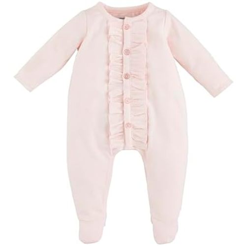 Mud Pie Girl's Baby Pink Ruffle Sleeper