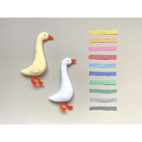 Duck Mobile Nursery - Baby Mobile White Goose with Blue Ribbon - Baby Mobile Boys - Crib Mobile Boy - Goose Baby Shower - Felt Goose