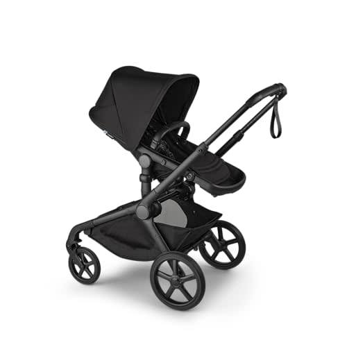 Bugaboo Kangaroo All-Terrain Single-to-Double Tandem Stroller for Infant and Toddler, for Up to Three Kids, XL Wheels, One-Hand Operation, Large Bassinet, XL Underseat Storage, Black/Midnight Black