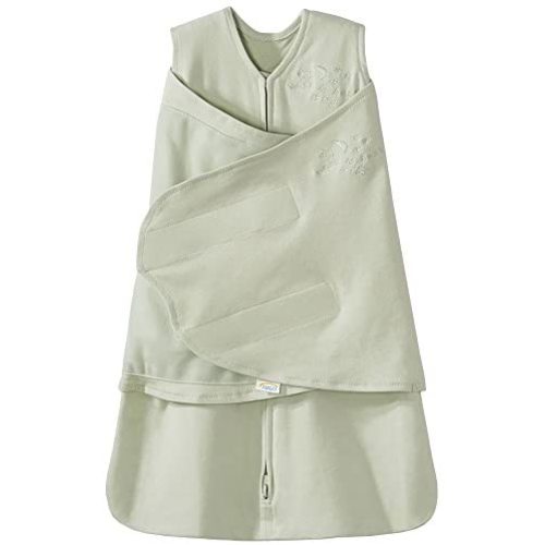 HALO 100% Cotton Sleepsack Swaddle, 3-Way Adjustable Wearable Blanket, TOG 1.5, Sage, Newborn, 0-3 Months