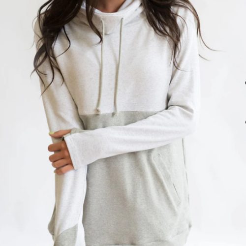 Nursing Sweatshirt Pullover - Colorblock Light Gray